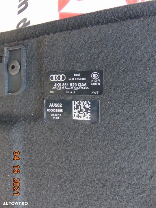 Mocheta portbagaj Audi A6 4K C8 aavant combi capac mocheta portbagaj audi a6 c8 4k - 2