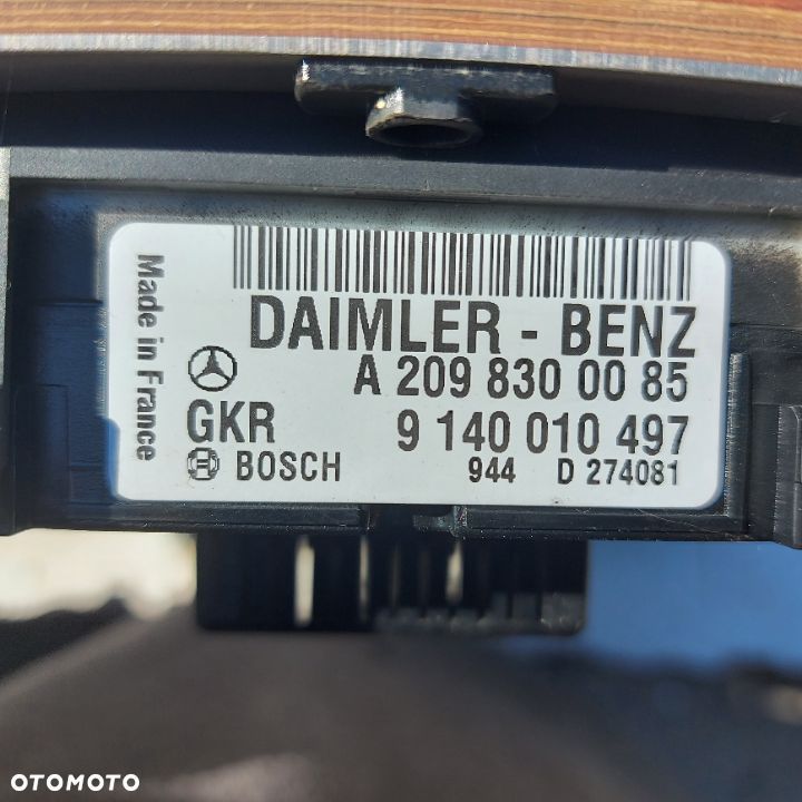 PANEL STEROWANIA KLIMATYZACJI SWIATLA AWARYJNE MERCEDES CLK W209 C W203 2098300085 ORYGINAL DEMONTAZ - 2
