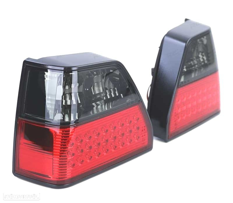FAROLINS TRASEIROS LED PARA VOLKSWAGEN VW GOLF 2 83-91 RED SMOKED VERMELHO FUMADO ESCURECIDO - 3