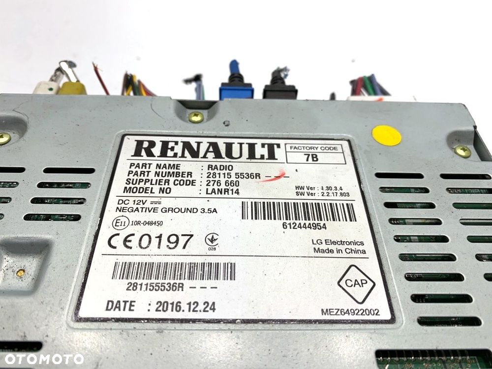 RADIO  RENAULT MEGANE IV liftback (B9A/M/N_) 2015 - 2022 1.5 dCi 110 (B9A3) 81 kW [110 KM] olej - 4