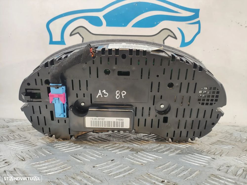 QUADRANTE MOSTRADOR PAINEL INSTRUMENTOS AUDI A3 8P 8P1 FASE II 2 SLINE S-LINE S LINE 8P0920981F 8P0920981 - 5