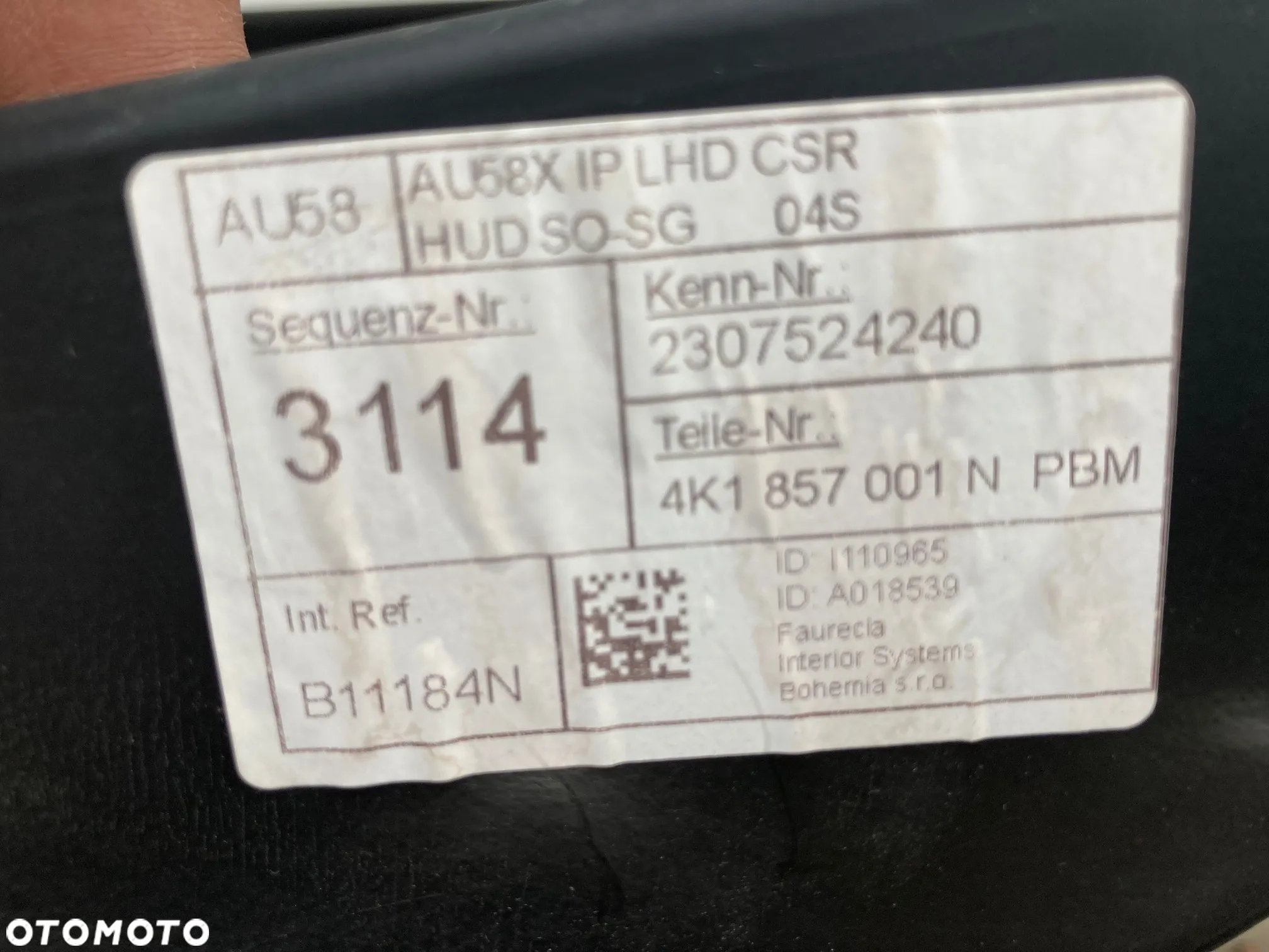 AUDI A6 S6 RS6 C8 A7 S7 RS7 4K DESKA Head Up KONSOLA KOKPIT PULPIT PÓŁKA PARAPET PODUSZKI POWIETRZNE AIRBAG KIEROWCY PASAŻERA  PASY PAS BEZPIECZEŃSTWA Oryginał SKÓRA Okazja - 9