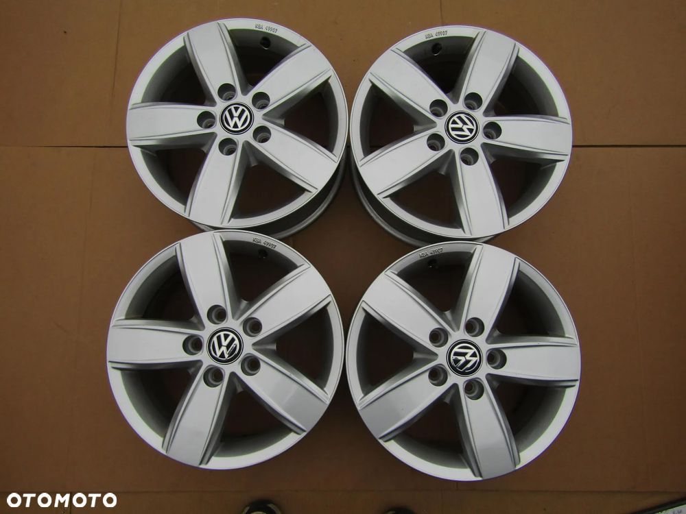 4x Felgi Aluminiowe 16 VW T5 T6 Amarok Caravelle Multivan Transporter 6,5 j 5x120 ET51 piasta 65,1 mm / 7E0071496 / ORYGINALNE - 3