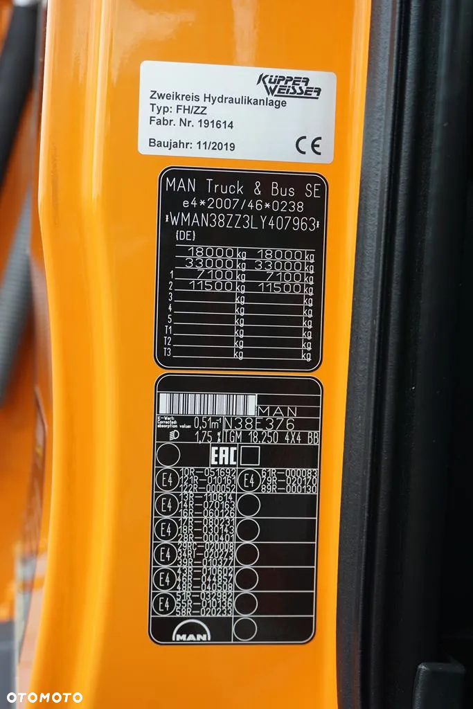 MAN TGM / 18.250 / E 6 / 4 X 4 / WYWROTKA 3 STRONNA / ŁAD. 10 060 KG / JAK NOWY - 11