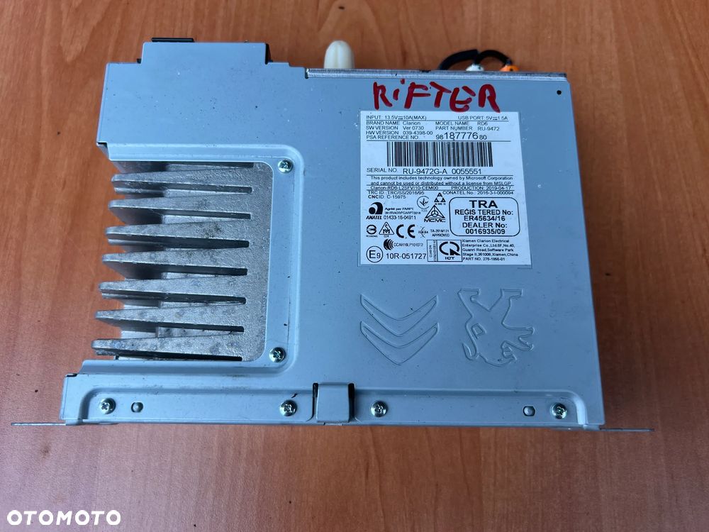 RADIOODTWARZACZ PEUGEOT RIFTER PARTNER BERLINGO 9818777680 - 1