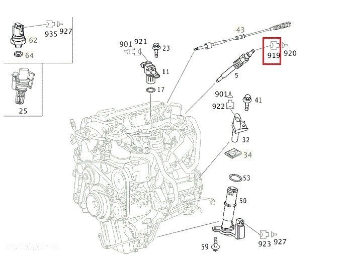 MERCEDES Oryginalna Wtyczka swiecy zarowej - 2