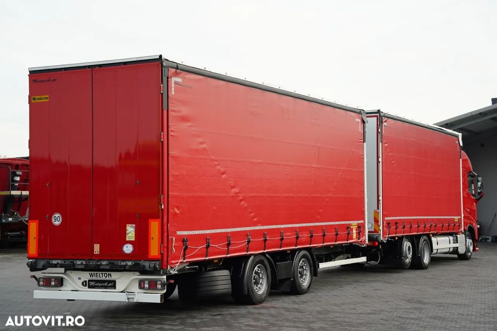 Volvo FH 460 / COMBINAȚIE TANDEM / 120 M3 / TRANSITION / I-SAVE / I-PARK COOL / DIRECȚIE CU RIDICARE AXLE / WIELTON / CORTINĂ ARMATĂ - 10