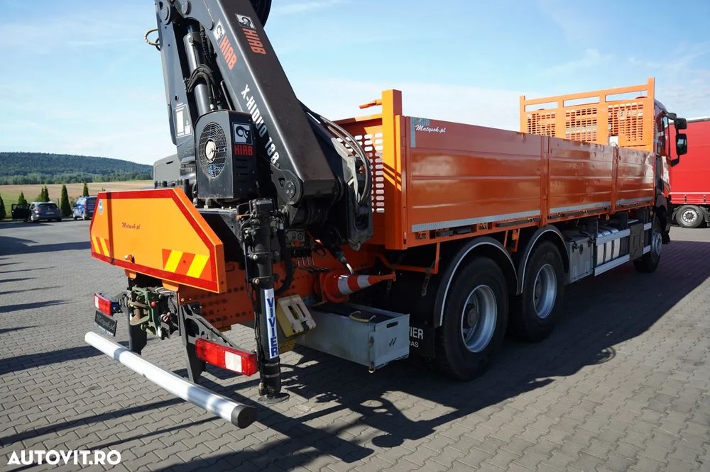 Renault C 430 / 6x4 / LIVRARE 6,8 M + HIAB 188 ES-4 HDS / EXTENSIE 12,5 M / RADIOCOMANDĂ / ROTATOARE - 18