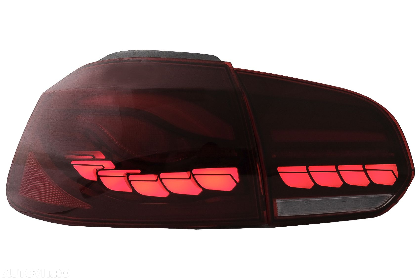 Stopuri Full LED compatibil cu VW Golf 6 VI (2008-2013) Rosu Fumuriu c - 3