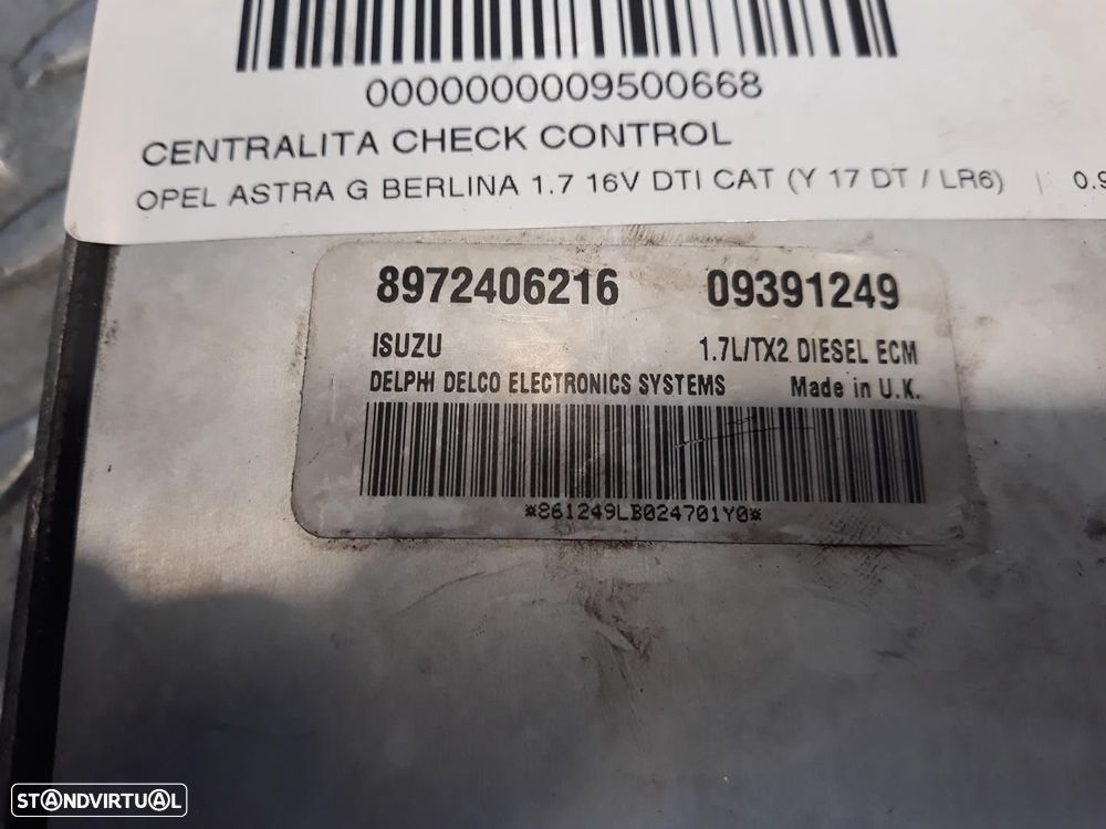 CENTRALINA CHECK CONTROL OPEL ASTRA G SEDAN 2002 -8972406216 - 4