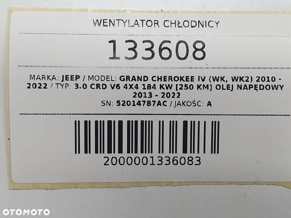 WENTYLATOR CHŁODNICY JEEP GRAND CHEROKEE IV WK2 52014787AC - 8