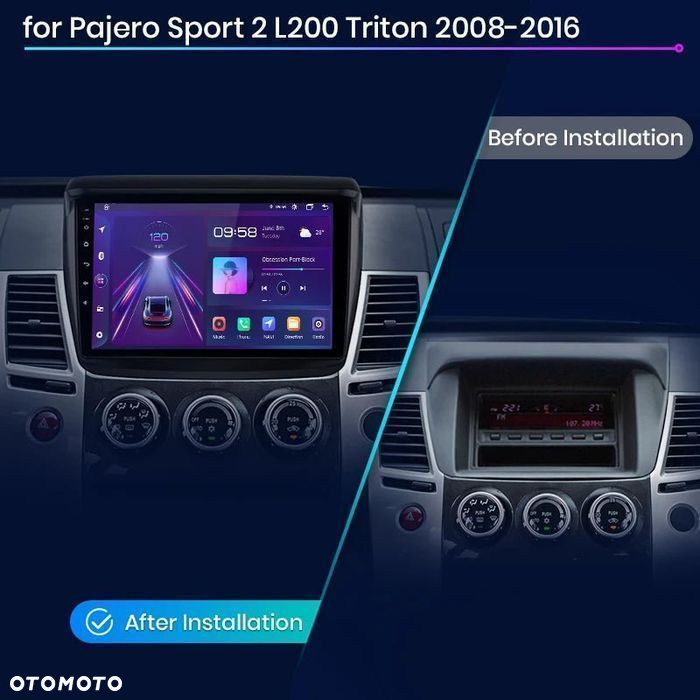 Radio Android do Mitsubishi Pajero Sport 2 / L200 - 2GB, 64GB - 2