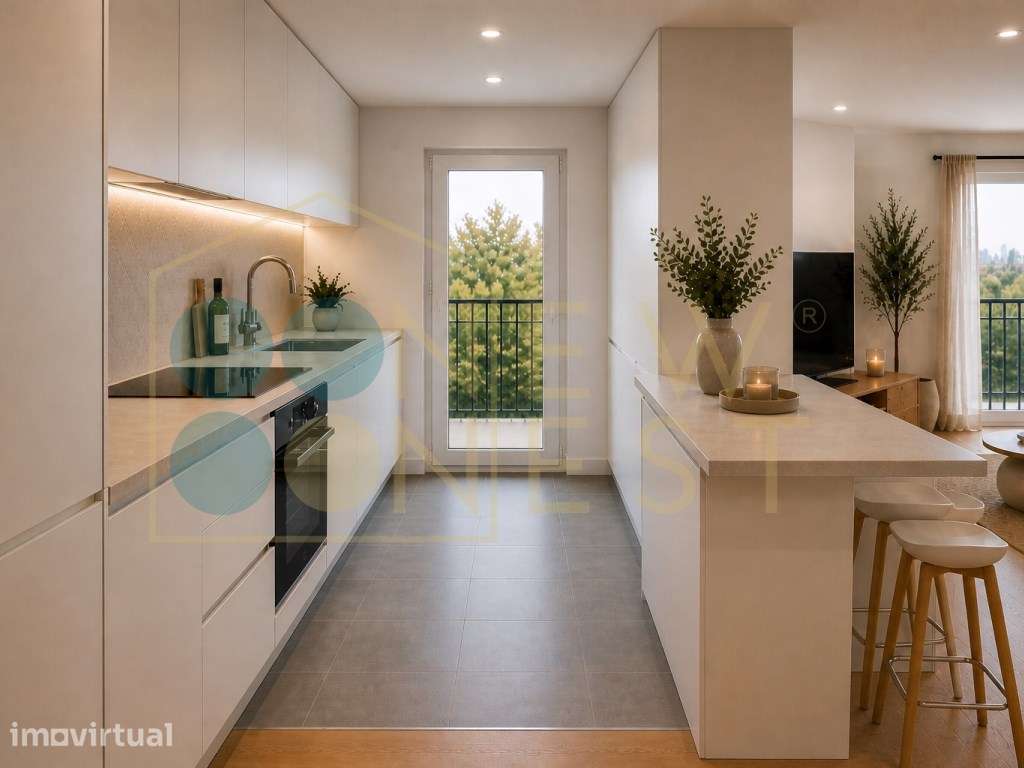 Apartamento T3 com Vista Rio - Arrecadação e Parqueamento - Espaço,... - Grande imagem: 2/16