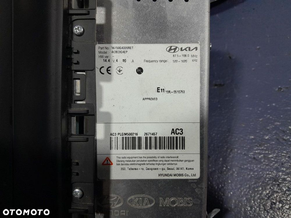 HYUNDAI I30 III LIFT RADIO FABRYCZNE BLUETOOTH 96150-G4320 - 11