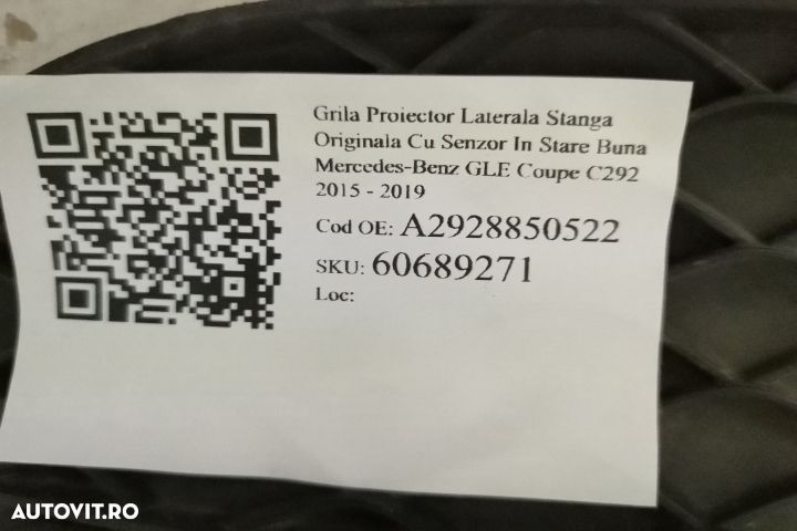 Grila Proiector Laterala Stanga Originala Cu Senzor In Stare Buna Merc - 7