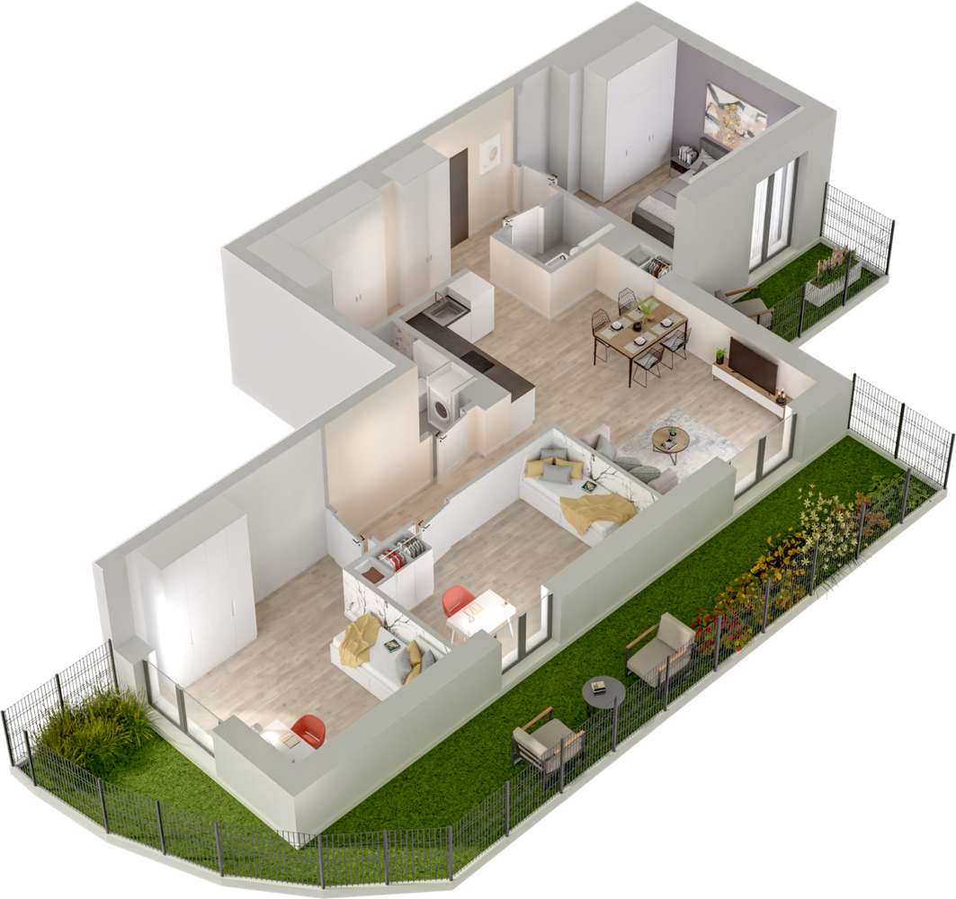 1.M.16 | 84,37 m² | 4 pokoje z ogródkiem | Krzyki- Gaj