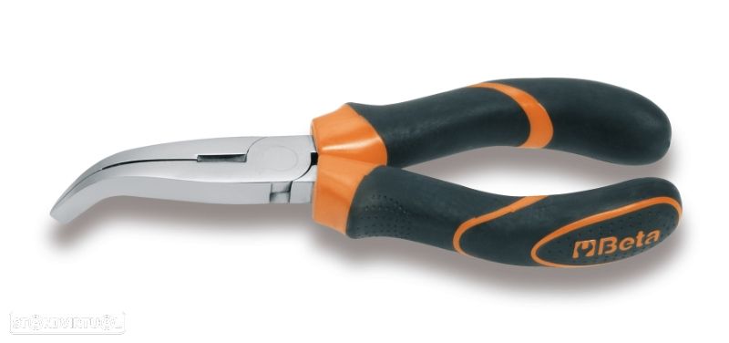 beta extra long bent knurled nose pliers size 200 bi-material handles 55000063 - 1
