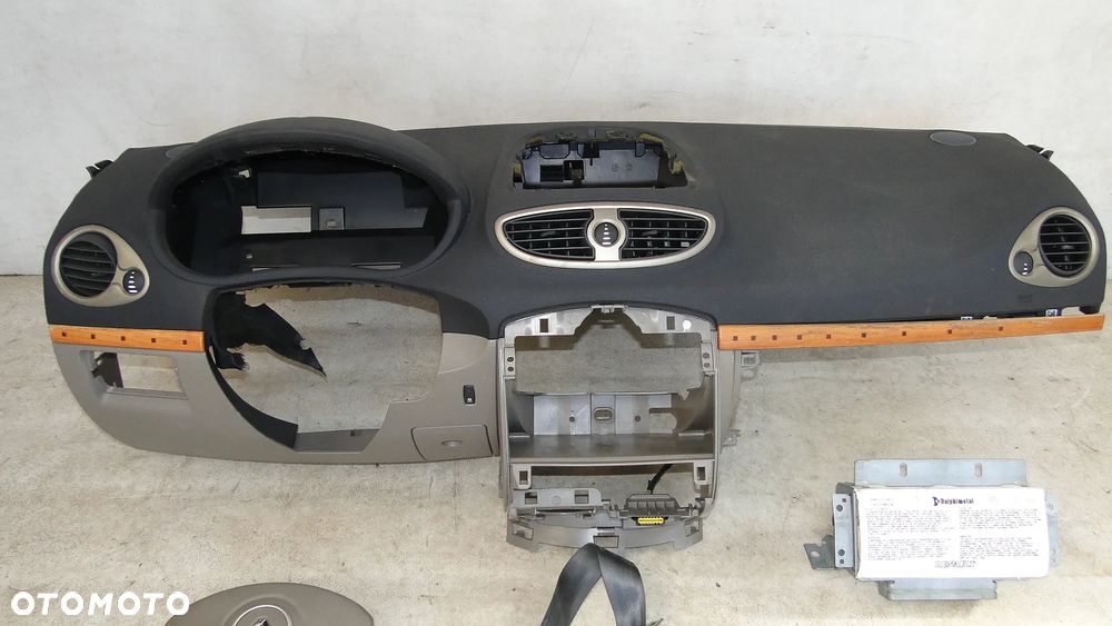 RENAULT CLIO III DESKA KONSOLA PODUSZKI PASY KOMPLET ORYGINAŁ EUROPA - 2