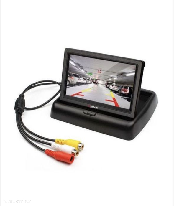 Pachet Suport numar inmatriculare cu camera video marsarier + Display - 2