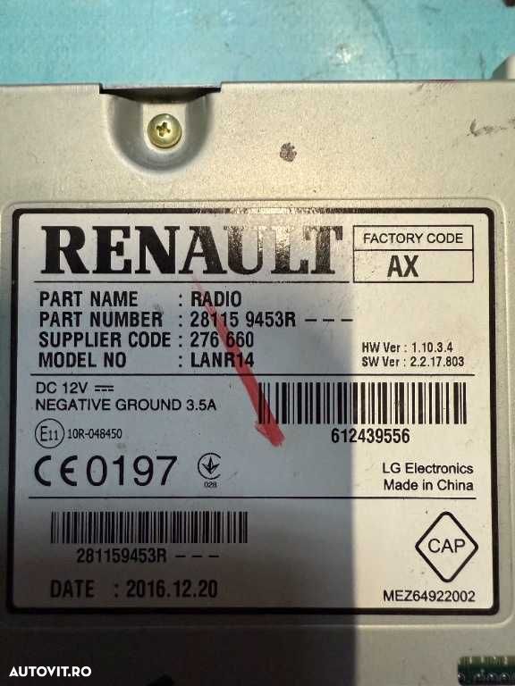 Unitate radio Renault Megane 4 / 28115-9453R - 2