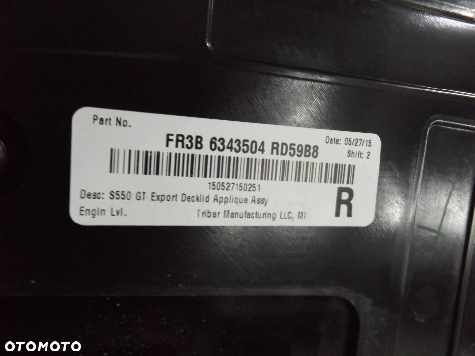 BLENDA KLAPY TYŁ TYLNEJ FORD MUSTANG VI 6 GT KAMERA 2014-2017 - 2