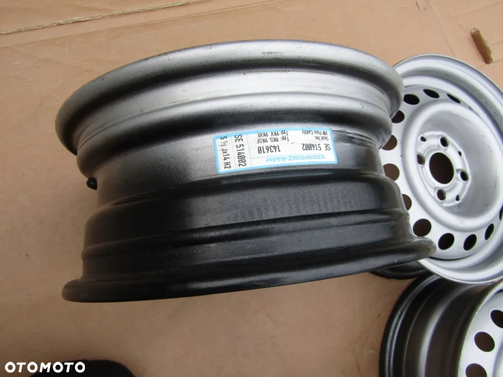 4x Felgi 14 VW Caddy Passat Golf II III / BMW / Przyczepa Laweta 4x100 ET35 - 14