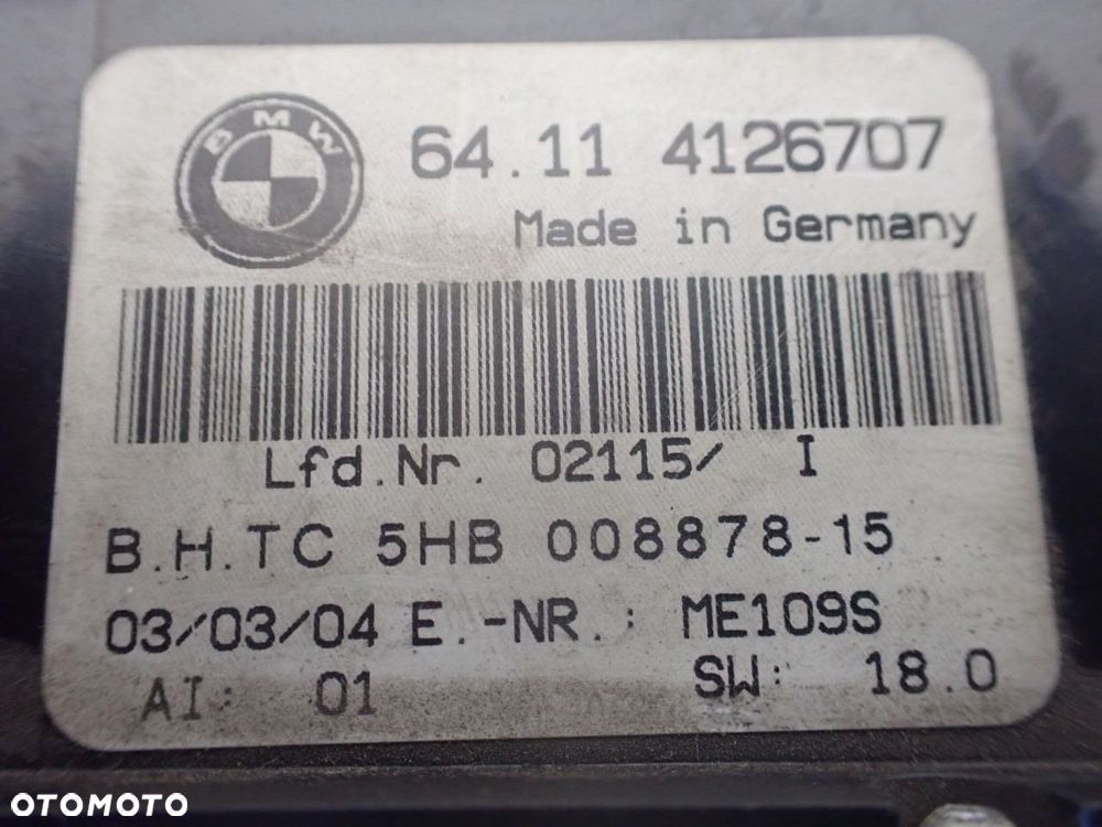 PANEL STEROWANIA NAWIEWU KLIMATYZACJI BMW E46 320D 64.11-4126707 - 4