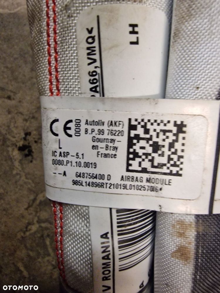kurtyna airbag lewa dacia sandero stepway iii 648756400d - 2