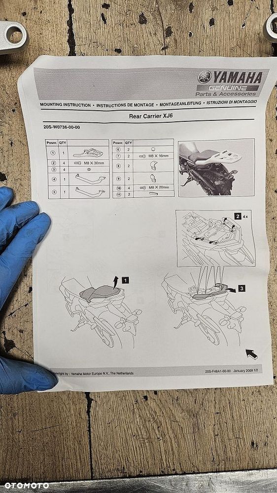 Stelaż pod kufer centralny bagażnik Yamaha XJ6  20S-W0736-00 - 11