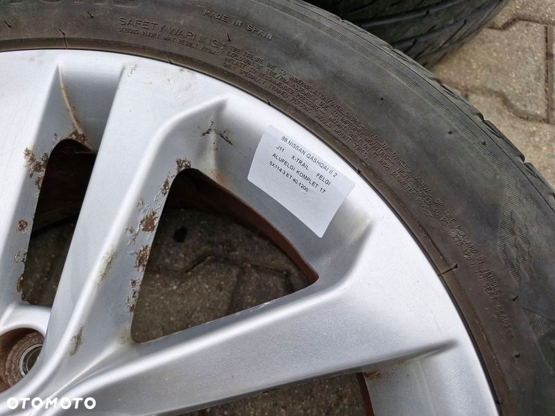 qashqai 2 ii j11 x-trail felgi aluminiowe alufelgi 17 cali 5x114.3 et40 - 3