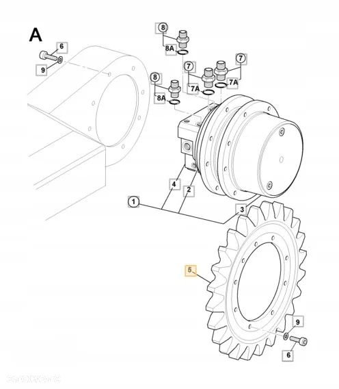 Koło zębate napędzające do minikoparek JCB 401/X7995 ORG - 2