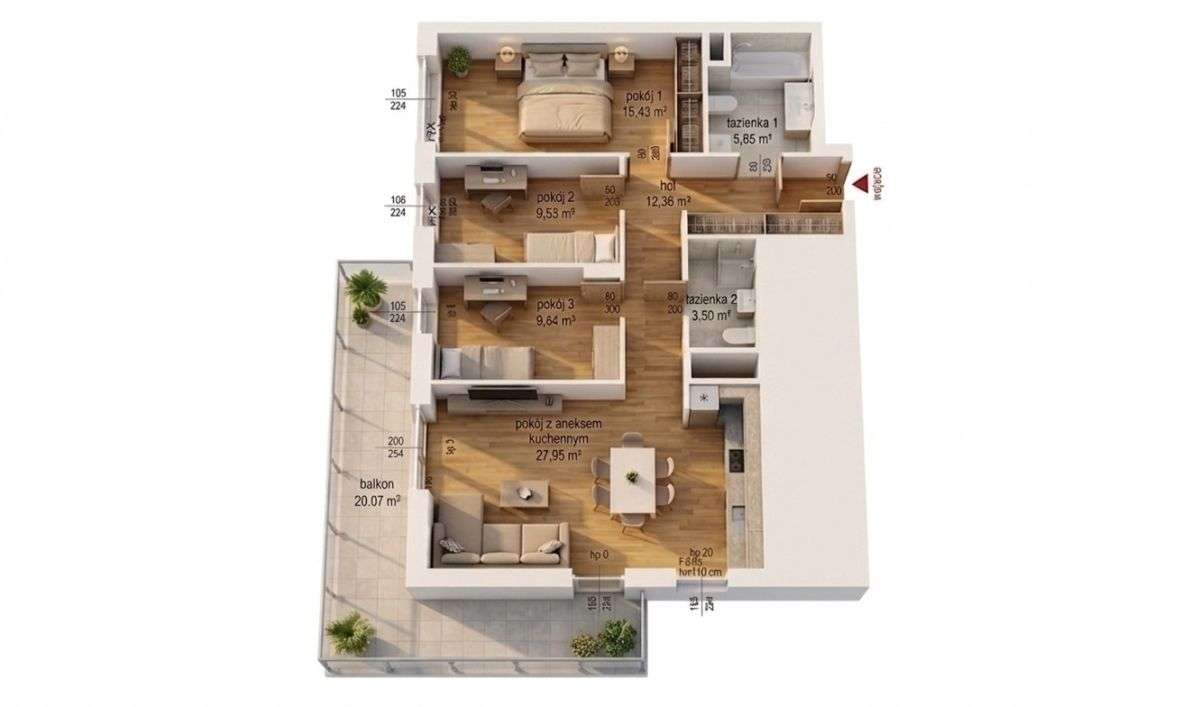 Apartament 4 camere, 85 m²