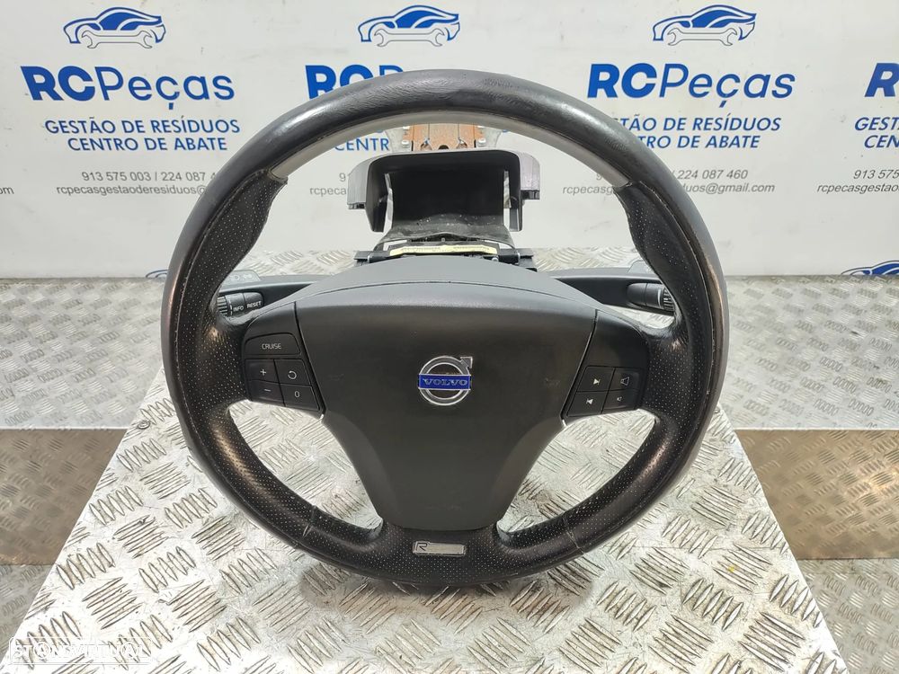 Volante completo em pele perfurada Volvo S40 Mk2 II Facelift R-Design multifunções - 8