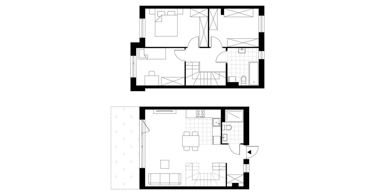 4-pokojowy dom 80m2 + ogródek Bezpośrednio - Pełny obrazek: 5/9