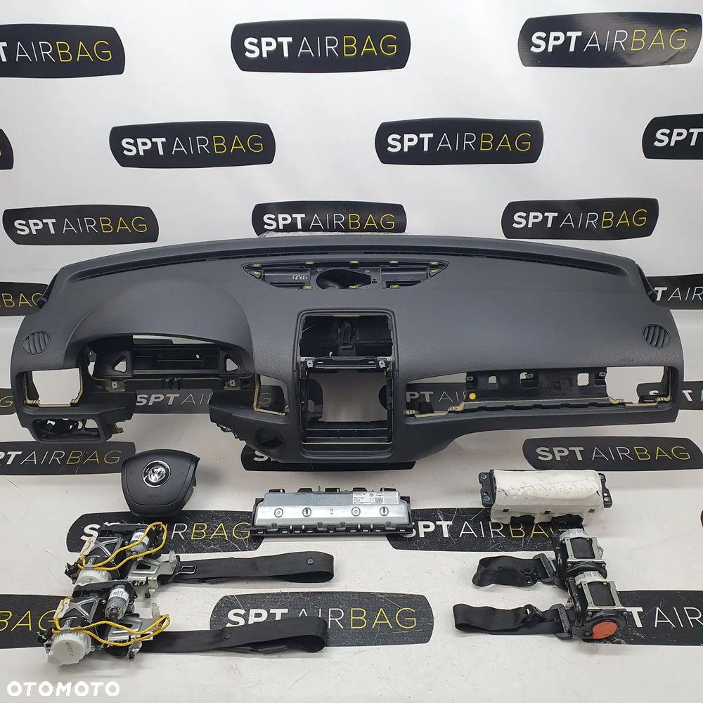 VW TOUAREG II 7P DESKA ROZDZIELCZA KONSOLA KOKPIT PULPIT PODUSZKI AIRBAG AIR BAG PASY KIT SET - 1