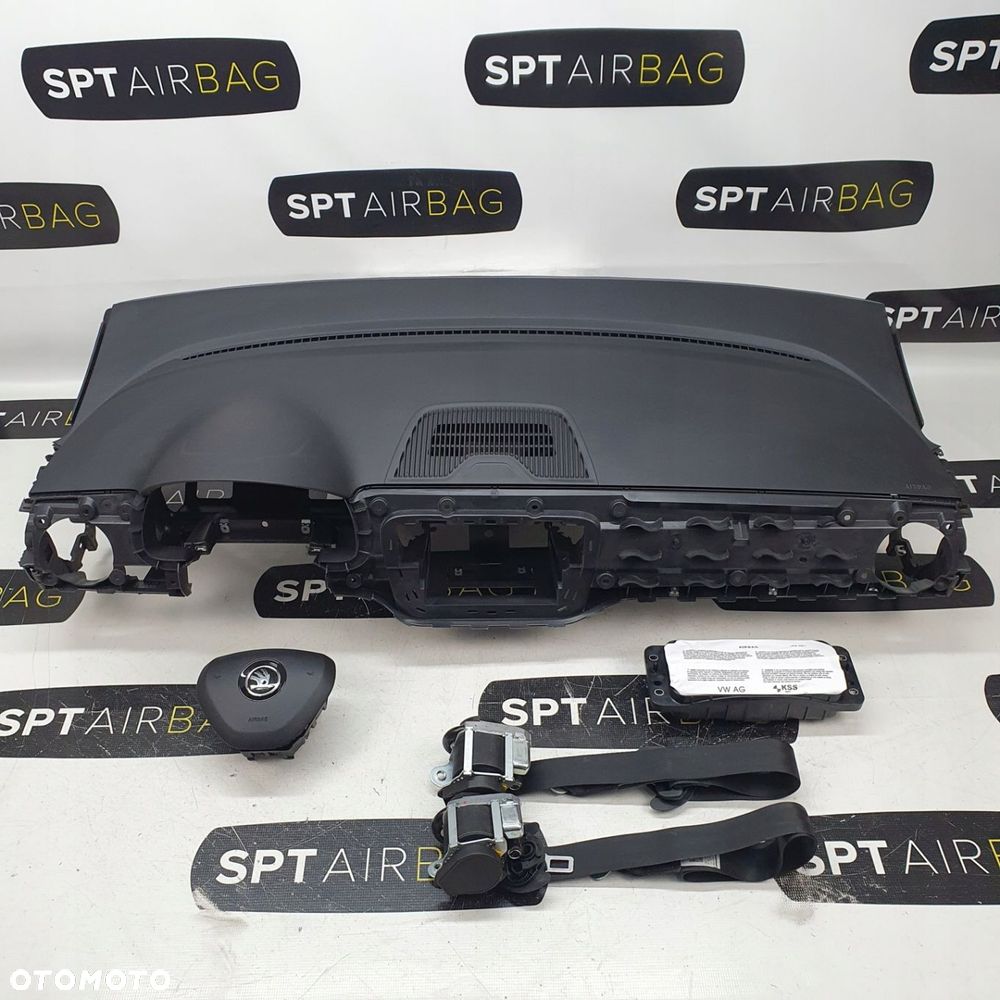 SKODA CITIGO DESKA ROZDZIELCZA KONSOLA KOKPIT PULPIT PODUSZKI AIRBAG AIR BAG PASY KIT SET - 1
