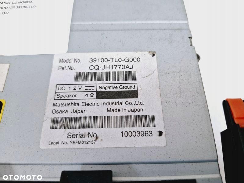 honda accord viii radio fabryczne cd ramka 39100-tl0-g000 - 6