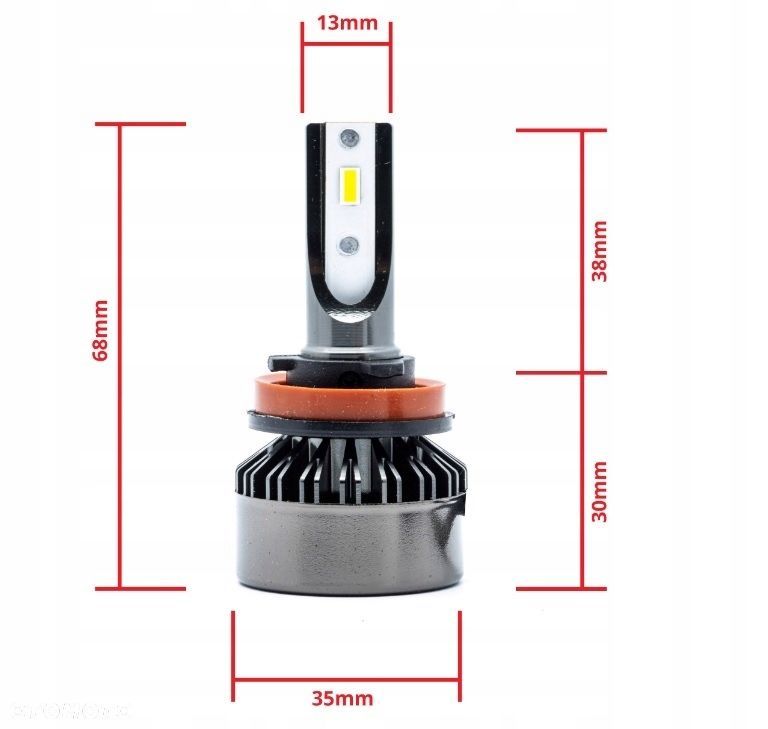 ŻARÓWKI H11 LED FLIP CHIP 6000K 12/24V CANBUS KPL - 3