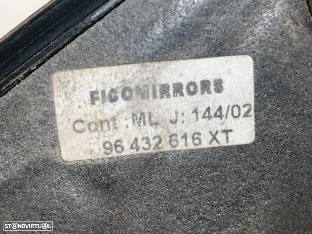 ESPELHO RETROVISOR DIREITO PEUGEOT 206 FASTBACK 2002 -96432616XT - 6