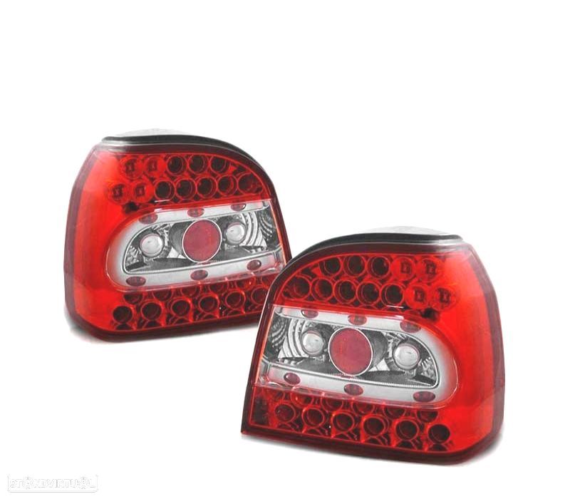 FAROLINS TRASEIROS PARA VOLKSWAGEN VW GOLF 3 91-97 LED LEX VERMELHO BRANCO - 2