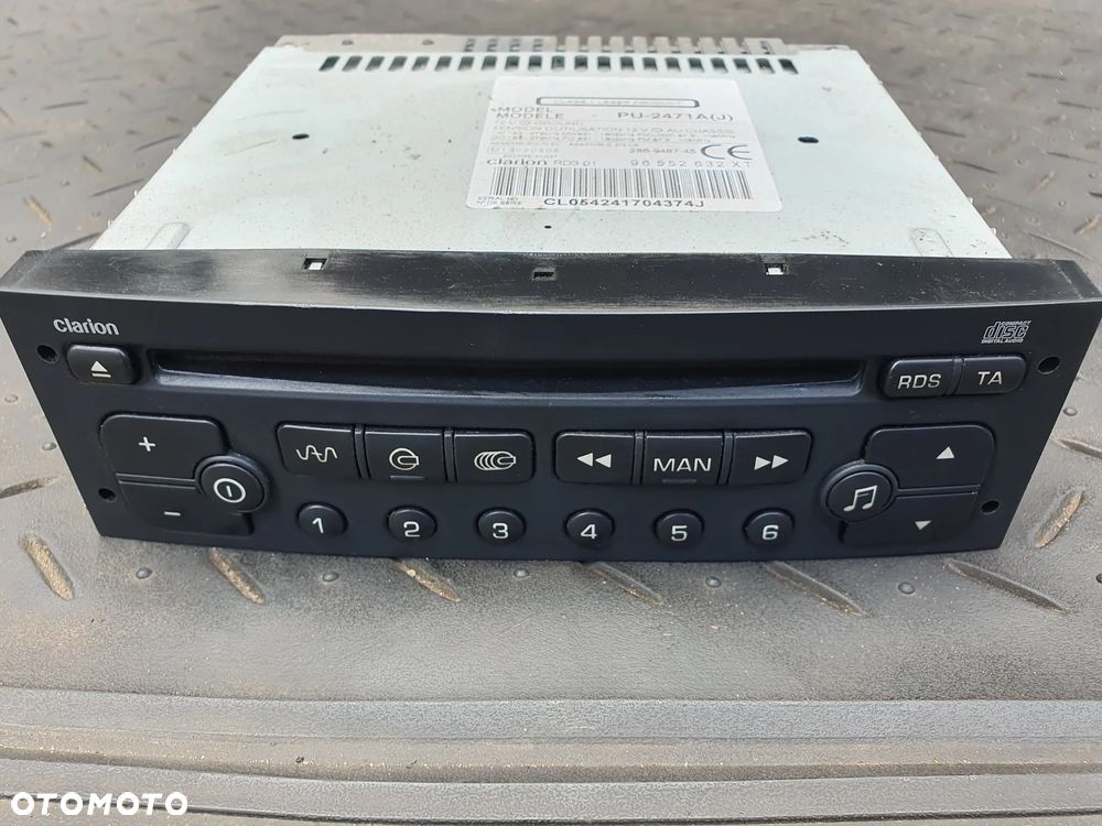 PEUGEOT 307 CITROEN C2 C3 RADIOODTWARZACZ RADIO FABRYCZNE RD3-01 96552632XT - 2