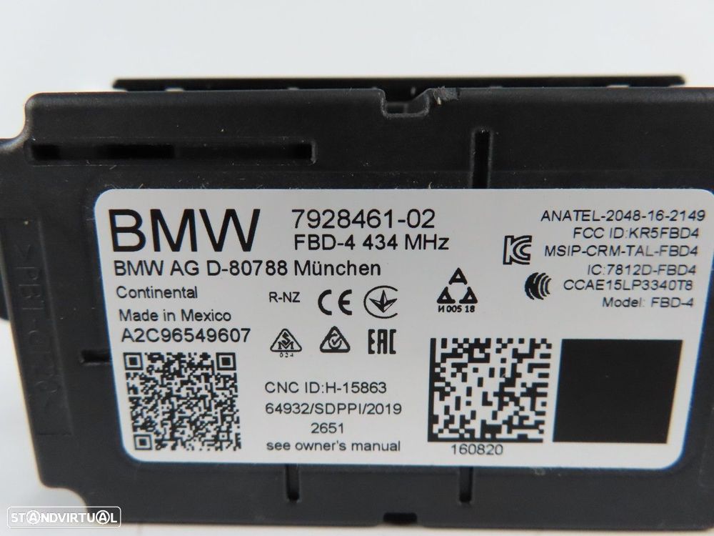 Recetor Comando á Distancia Via Sinal Radio Seminovo/ Original BMW 7 (G11, G12)/... - 4
