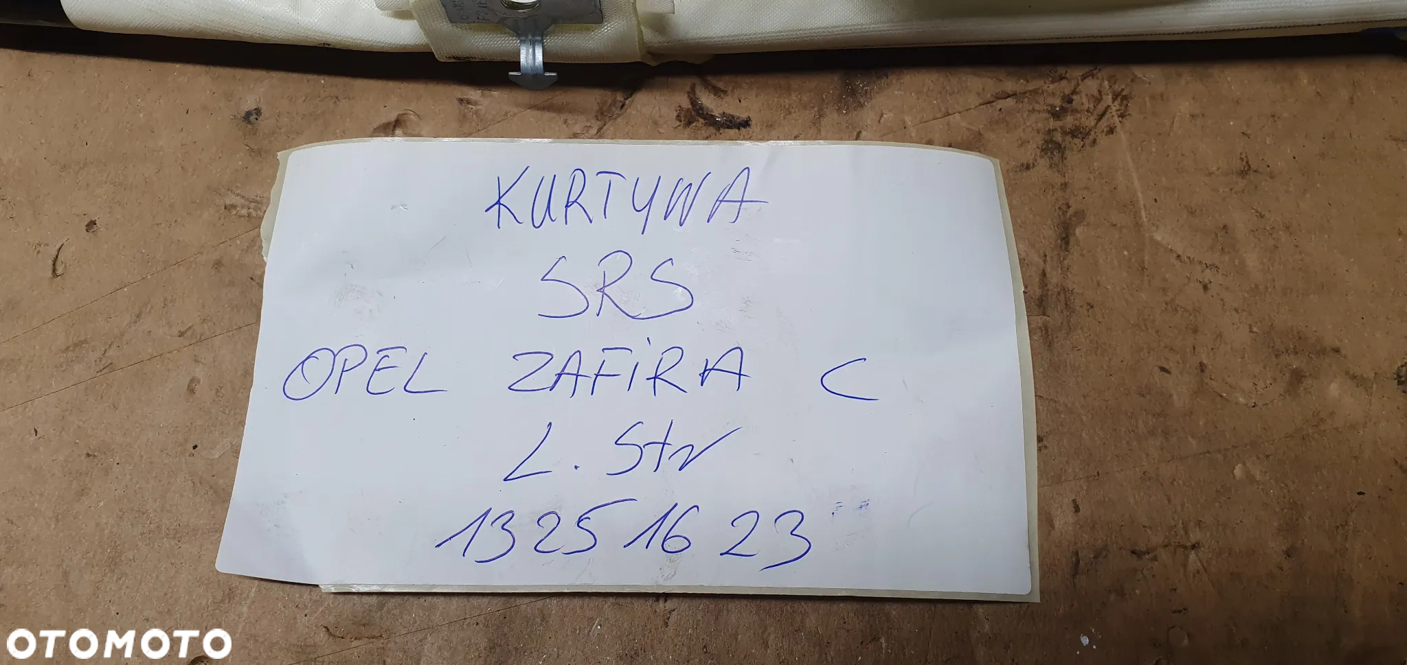 Kurtyna airbag boczna lewa Opel Zafira C 13251623 - 9