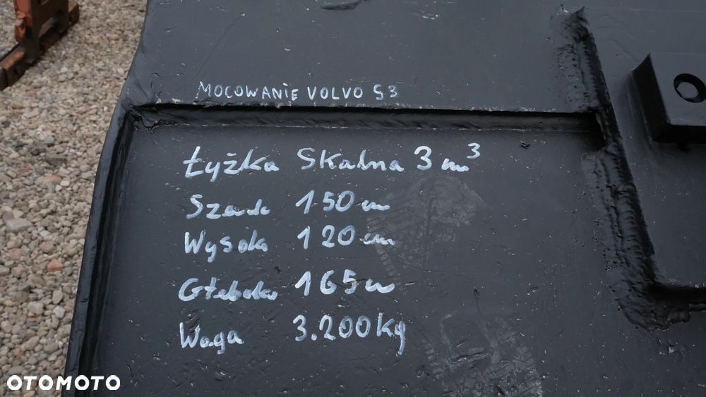 łyżka skalna do koparki mocowanie volvo S3 - 12