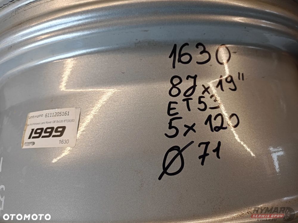 ŚLĄSK ALUFELGI 8X19" 5X120 ET53 ORYGINAŁ LAND ROVER KOMPLET - 7