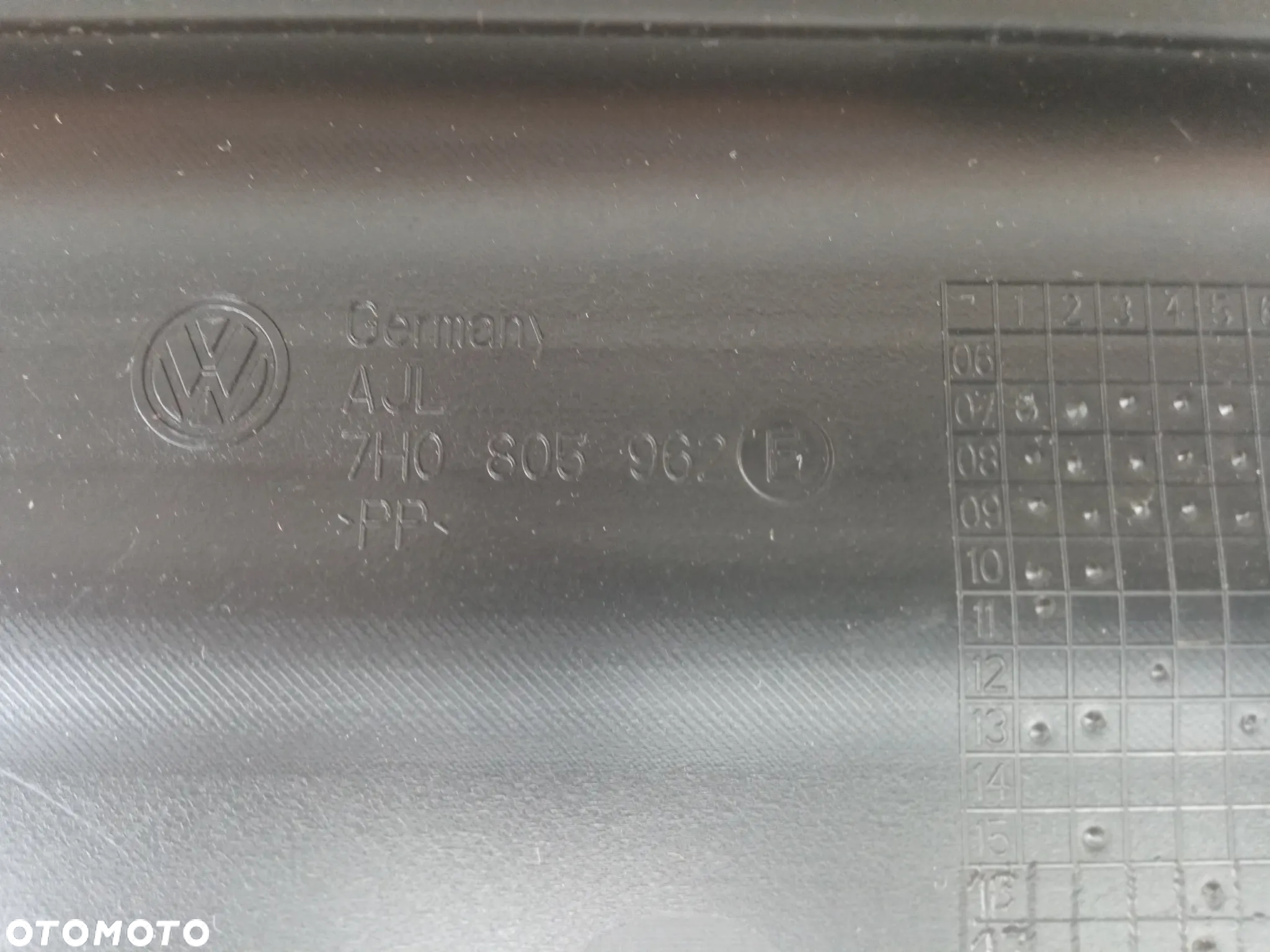 VW TRANSPORTER T5 T6 KIEROWNICA POWIETRZA OSŁONA PASA 7E0805962 NOWA ORYGINAŁ - 3