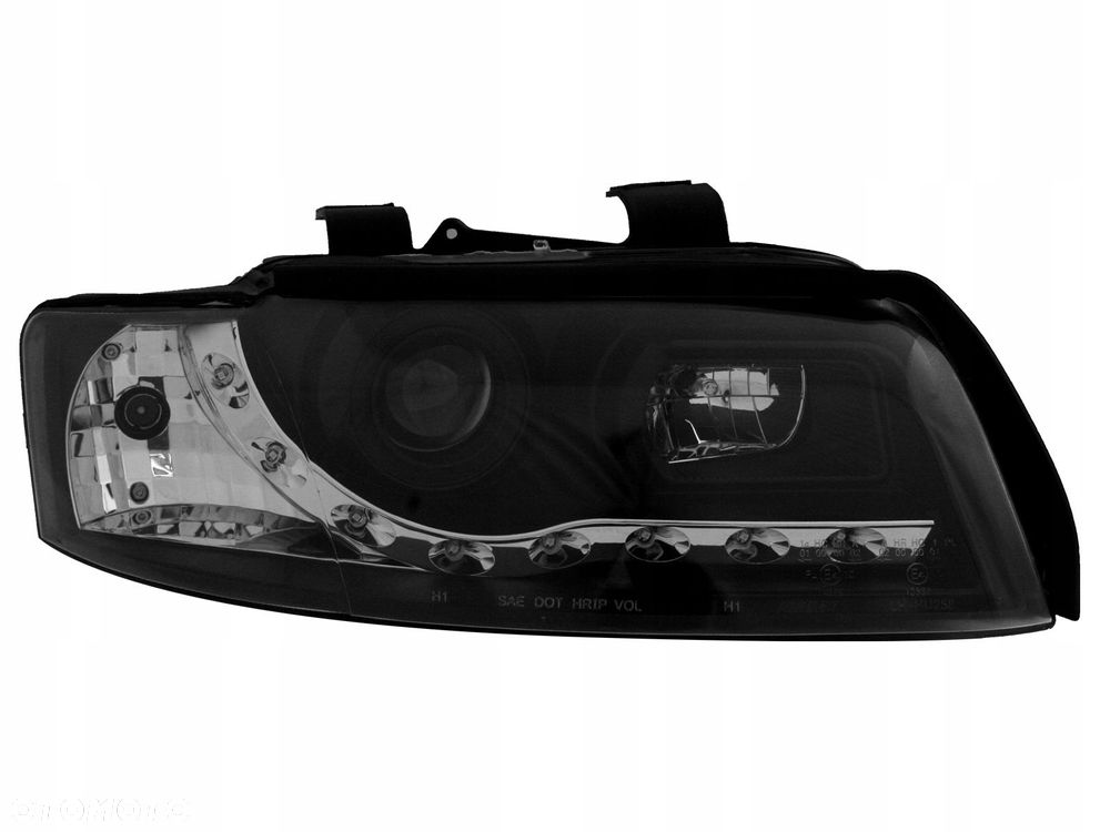 Reflektor Lamp kpl Czarne Black Soczewka Diody Audi a4 b6 8e 2000-04 Małysz - 4