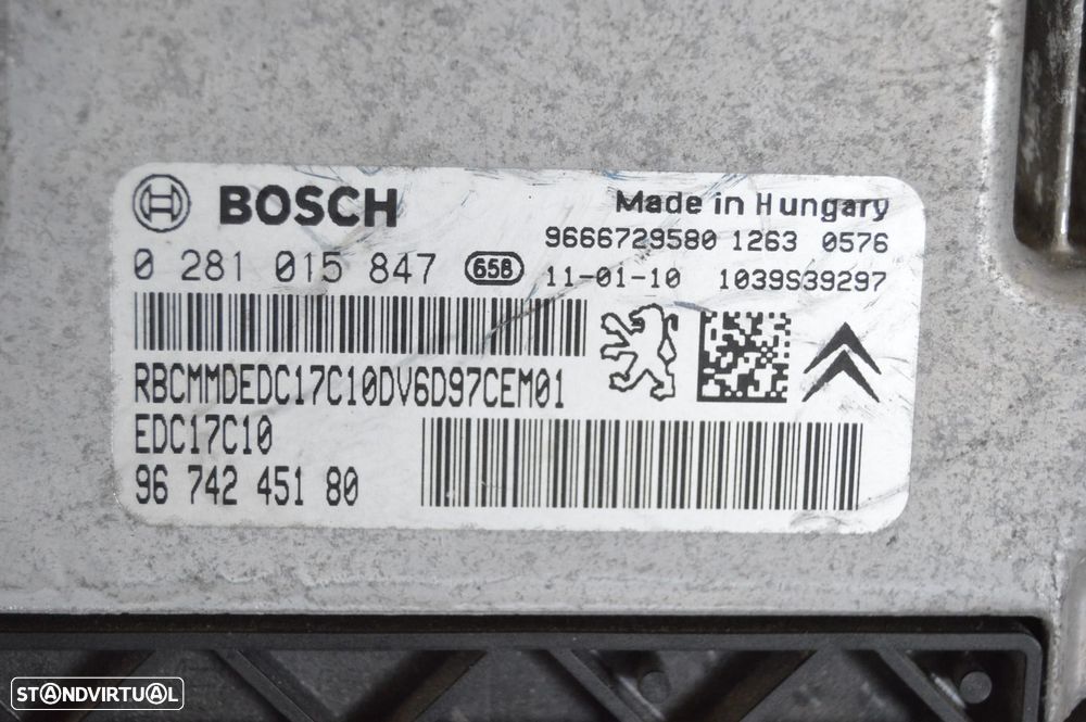 CENTRALINA BOSCH ECU MOTOR ORIGINAL 0281015847 9674245180 9HP 9H06 10JBOL CITROEN DS3 DS 3 1.6 HDI 92CV PEUGEOT 207 308 CITROEN C4 PICASSO - 7