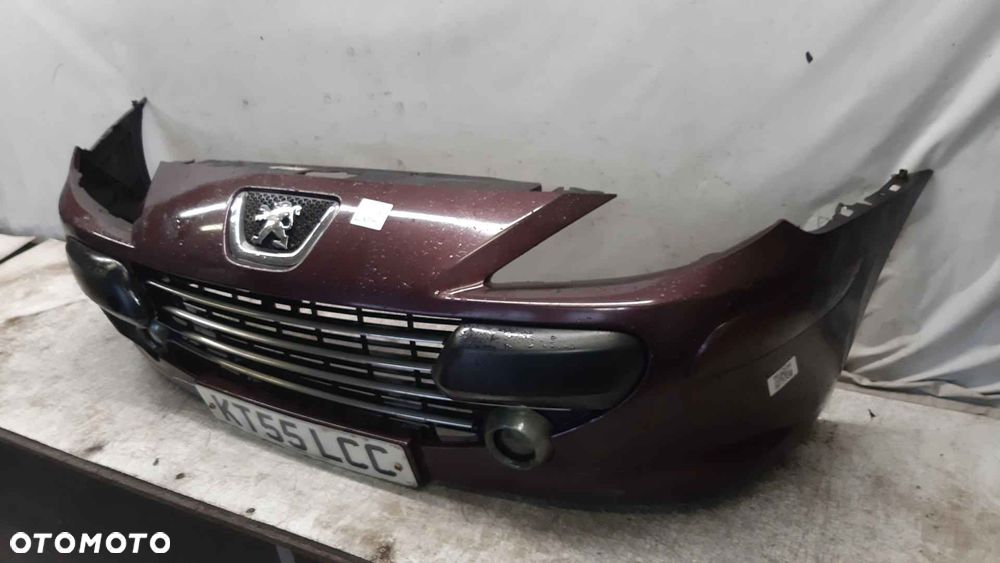 ) ZDERZAK PRZÓD PRZEDNI PEUGEOT 307 LIFT FL KKCD BORDO WIŚNIA HALOGENY - 3