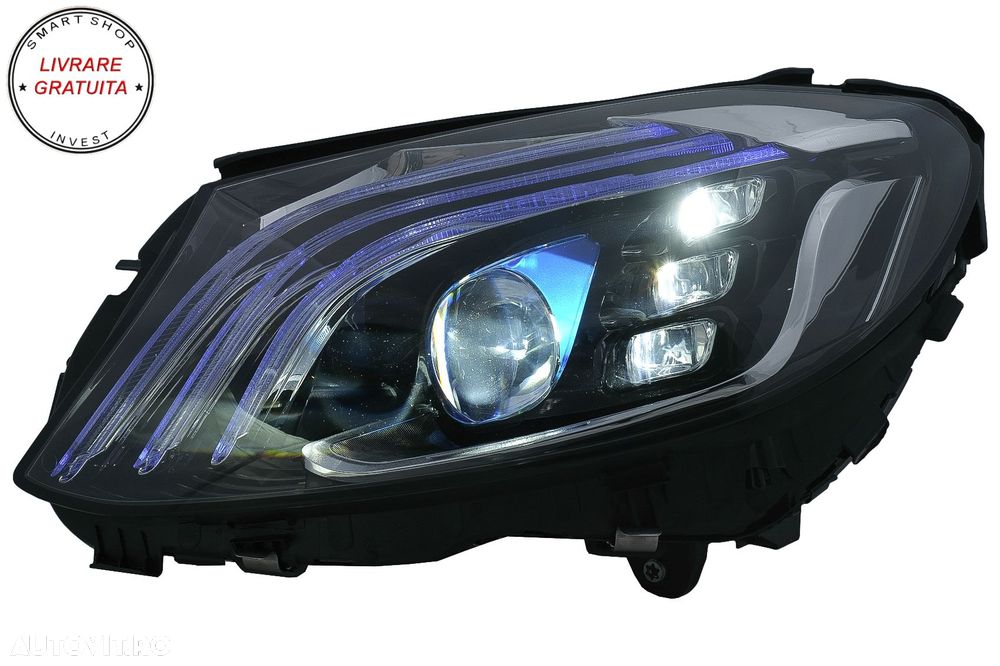 Faruri Full LED Mercedes C-Class W205 S205 (2014-2020) LHD W222 Design- livrare gratuita - 5